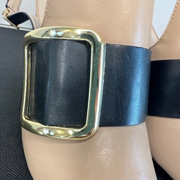 Aritzia Capelli Rossi Sandals Leather Block Heel Made In Brazil Size 10 NWT - Picture 6 of 16